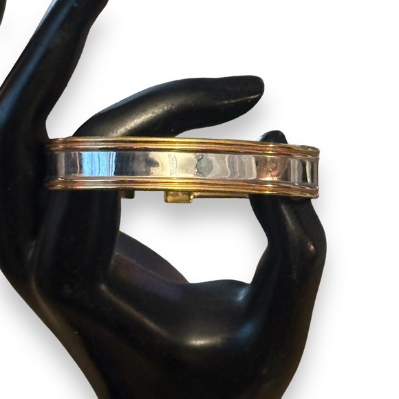 The Bradford Exchange 24K plated two tone Live, Love, Laugh cuff bracelet - Picture 2 of 9